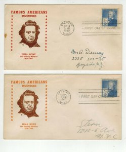 1940 Famous Americans 892-28 ELIAS HOWE INVENTOR SET OF 2 COLOR VARIETIES