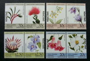 St. Vincent Flowers 1985 Flora Plants (stamp) MNH *Specimen *rare