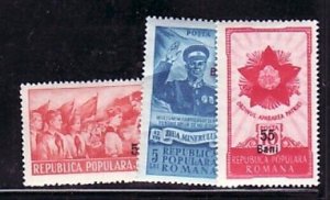 ROMANIA SC 853-5  Mint LH issue of 1952 -Pioneers, Propaganda , Order -OVERPRINT