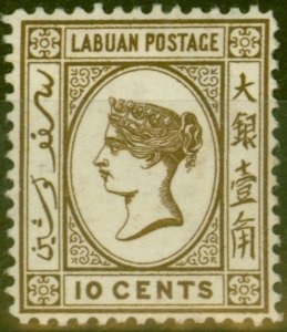 Labuan 1892 10c Brown SG43d Stolen Jewel Fine & Fresh Unused