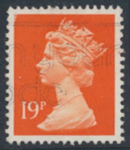 GB  Machin 19p SG X956  Used   AOP SC# MH106  see scans & details