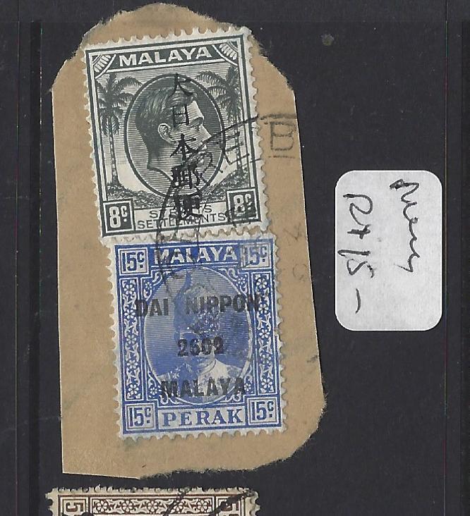 MALAYA JAPANESE OCCUPATION  (P0208B) DN PERAK 15C+STRAITS 8C KANJI PIECE VFU