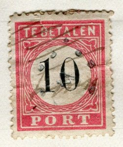 NETHERLANDS;  Early Postage Due issue classic 10c. used value