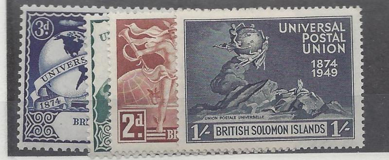 Solomon Isl., 84-87, UPU Issue 1949 Singles,**Hinged**