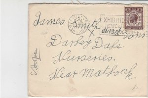 United Kingdom 1929 Newcastle-on-Tyne Cancel + Note inside Stamps Cover  R17425