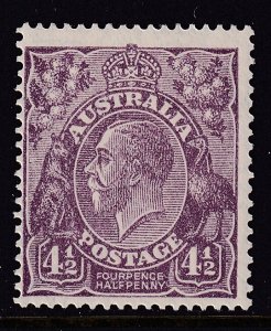 Sc# 74 1927 Australia 4½ pence KGV MLMH perf 14 Wmk 203 CV $22.50 Stk #1