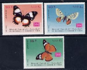 Yemen - Royalist 1968 Butterflies set of 3 unmounted mint...