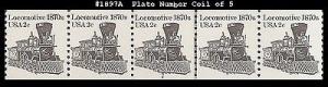 US #1897A MNH PNC5 Pl # 8 Locomotive 1870s