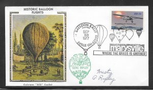 #1710 HOT AIR BALLOON 1977 RALLY COLORANO CACHET PILOT SIGNED COVER (A670)