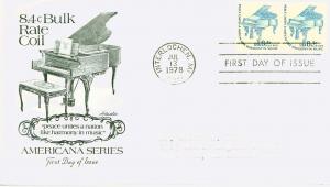 US Sc# 1615C FDC Pair Steinway Grand Piano Artmaster
