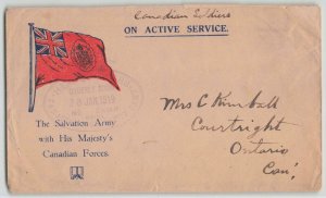 Canada 1919 WWI Segregation Camp Rhyl UK Salvation Army Patriotic Military Cover