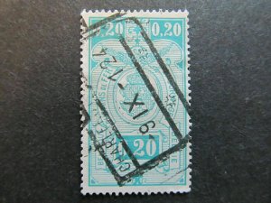 A3P22F187 Belgium Parcel Post and Railway Stamp 1923-40 20c used-