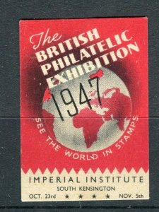 BRITAIN; 1947 early Philatelic Expo London fine Mint Local issue