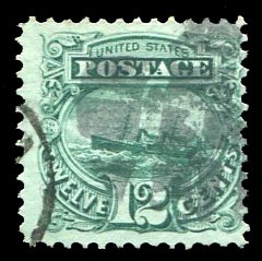 United States, 1869 Pictorials #117 Cat$130, 1869 12c green, used