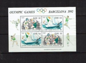 Ireland: 1992 Olympic Games, Barcelona, Fine Used M/Sheet