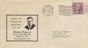 Theodore Roosevelt Birthday cover Unknown cachet 10-27-34 2#