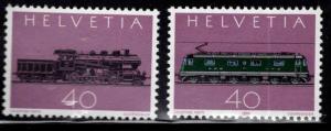 Switzerland Scott 708-709 MNH** Steam and Electric Locomotive stamp set