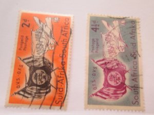 South Africa #198-9 used set  2023 SCV = $0.50