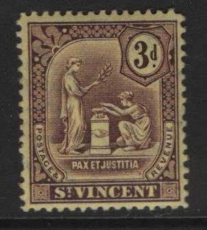 ST. VINCENT, 102, HINGED, 1909-11, PEACE AND JUSTICE