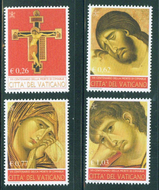 VATICAN Scott 1228-1231 MNH** 2002 Cimabue Art set