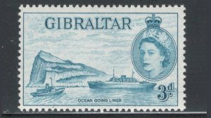 Gibraltar 1953 Queen Elizabeth II & Ocean Liner 3p Scott # 137 MNH