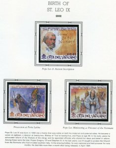 VATICAN CITY 2002  COMPLETE YEAR SET STAMPS WITH BOOKLET  MINT NH ON ALBUM PAGES