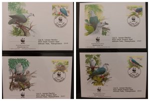 O)  TOKELAU, WWF,  WORLD WILDLIFE  FUND,  BIRDS,  PACIFIC - PIGEON,  FDC XF