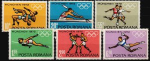 Romania 1972 MNH Stamps Scott 2321-2326 Sport Olympic Games Canoeing Handball