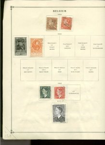Collection, Belgium Part A Scott Album Page, 1941/1970, Cat $94, Mint & Used