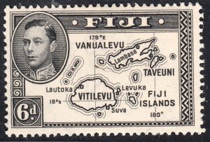 1940 FIJI KGVI 6d BLACK DIE II (SG#261) MH VF