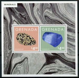 Grenada Minerals Stamps 2013 MNH Hornblende Turquenite 2v S/S II