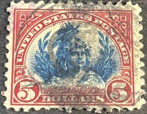 U.S.# 573-USED--SINGLE--FIVE DOLLAR--AMERICA--1923(LOTB18)