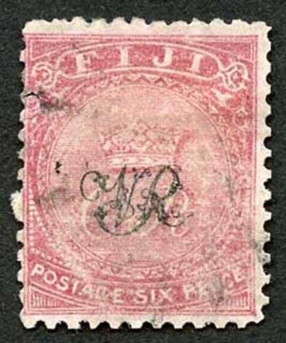 Fiji SG33 6d Rose on laid paper (small fault) 