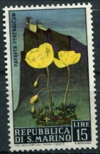 San Marino Sc#656 MNH, 15L multi, Flowers 1967 (1967)