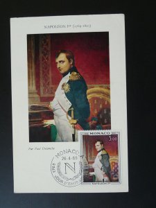 art painting Napoleon by Delaroche maximum card Monaco 1969