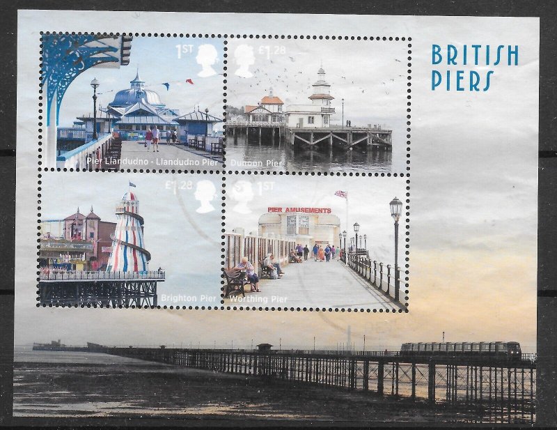 GB SG3641a 2014 BRITISH PIERS (NO BARCODE) M/S POSTALLY USED