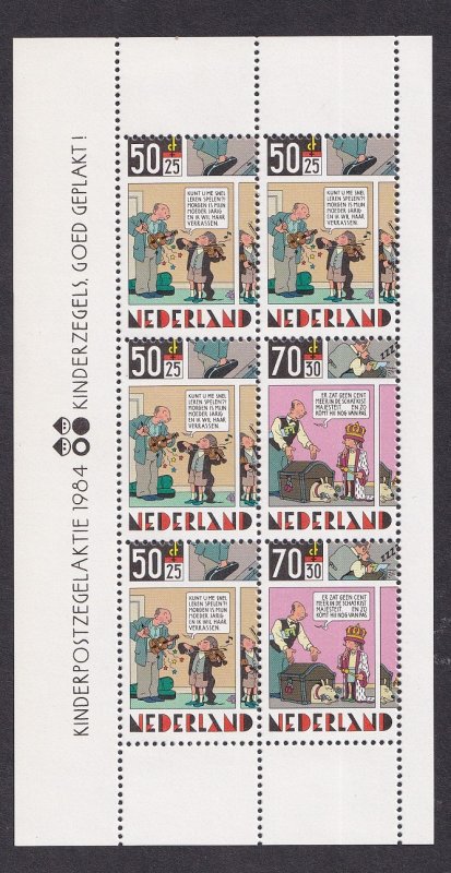 Netherlands  #B607-B610  MNH 1984  sheet Child welfare  comic strip