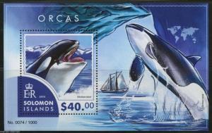 SOLOMON ISLANDS ORCAS  SOUVENIR SHEET  MINT NH