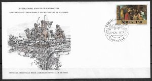 1977 Gibraltar Christmas FDC with scarce cachet