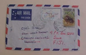 SOLOMON ISLANDS HONARIA FORWARDED VANUATU 1986 STAMPS ON BOTH COUNTRIES