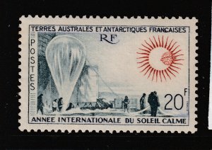 French Antarctic a MNH 20F from the 1963 quiet sun pair