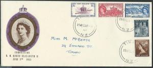 NEW ZEALAND 1953 Coronation scarcer long type commem FDC...................39993