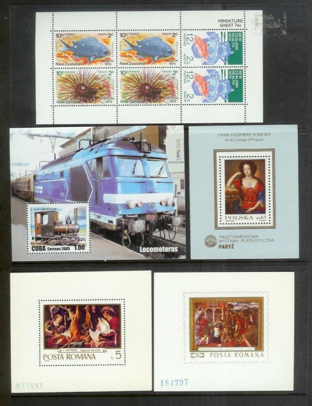 WORLDWIDE (190) Souvenir Sheets & Mini-Sheets ALL Mint Never Hinged