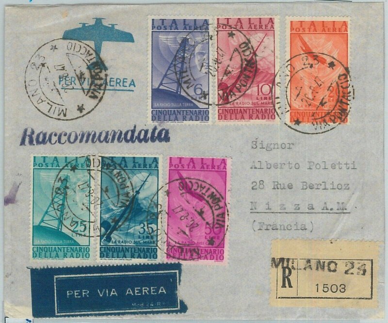 BK0009 - ITALIA REGNO - Storia Postale:  POSTA AEREA #136 /41 su BUSTA  1947