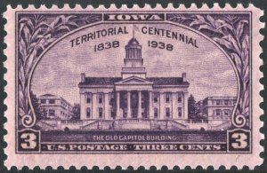 SC#838 3¢ Iowa Territory (1938) MNH