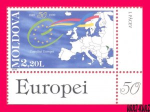 MOLDOVA 1999 Council of Europe 50th Anniversary Map 1v Sc300 Mi304 MNH