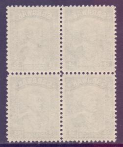 Sarawak Scott 113 - SG108a, 1934 Vyner Brooke 3c Green Block of 4 MH*