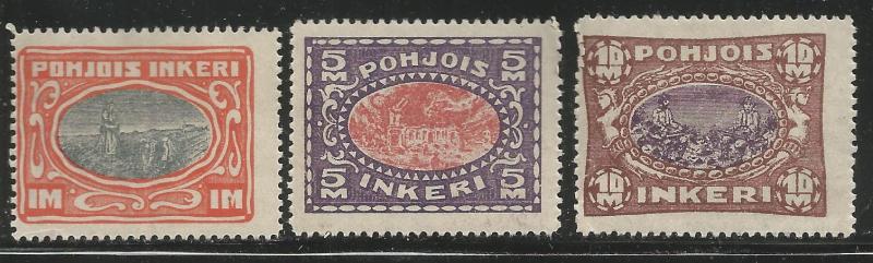 NORTH INGERMANLAND 12-14, MINT HINGED, INC/SET, 3 OF 7 STAMPS, 1920