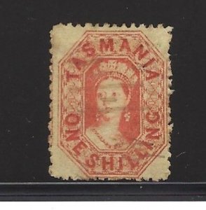 TASAMANIA #34c, SG#90 USED, FINE PERF 12 1/2