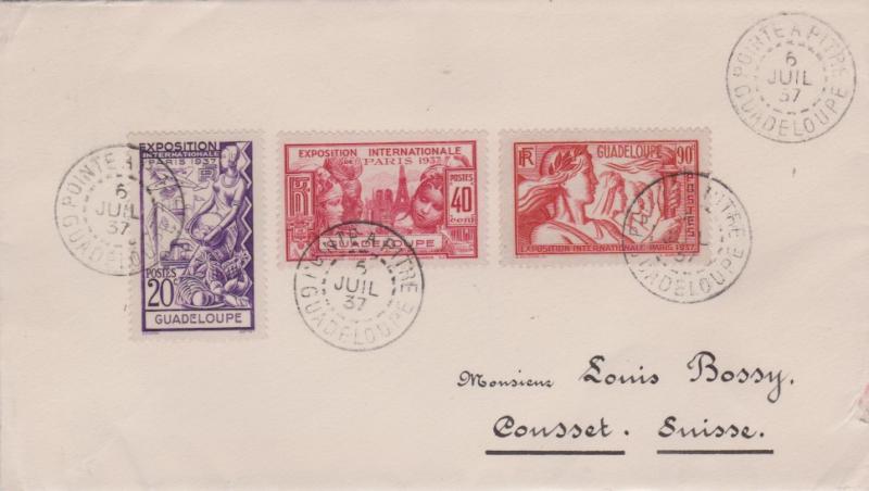 Guadeloupe 20c, 40c and 90c Paris International Colonial Arts Exposition 1937...